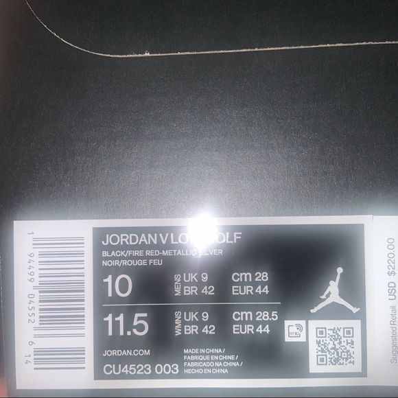 Air Jordan V Low Golf Black Shoes size 10 New main image 4